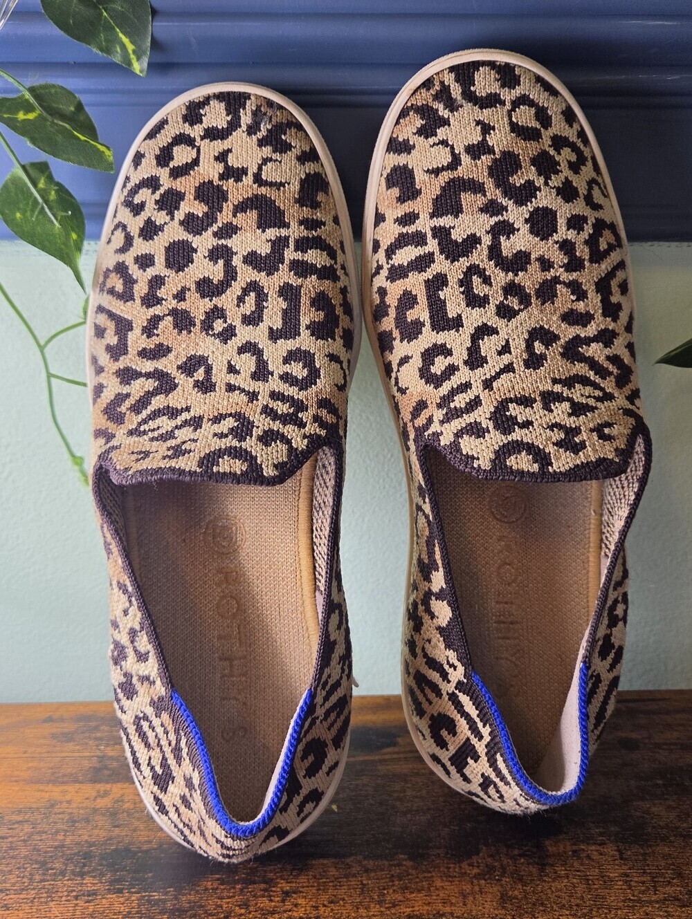 Rothy's The Sneaker 7.5 Camo Cat Animal Print Washable Casual Shoes Slip On